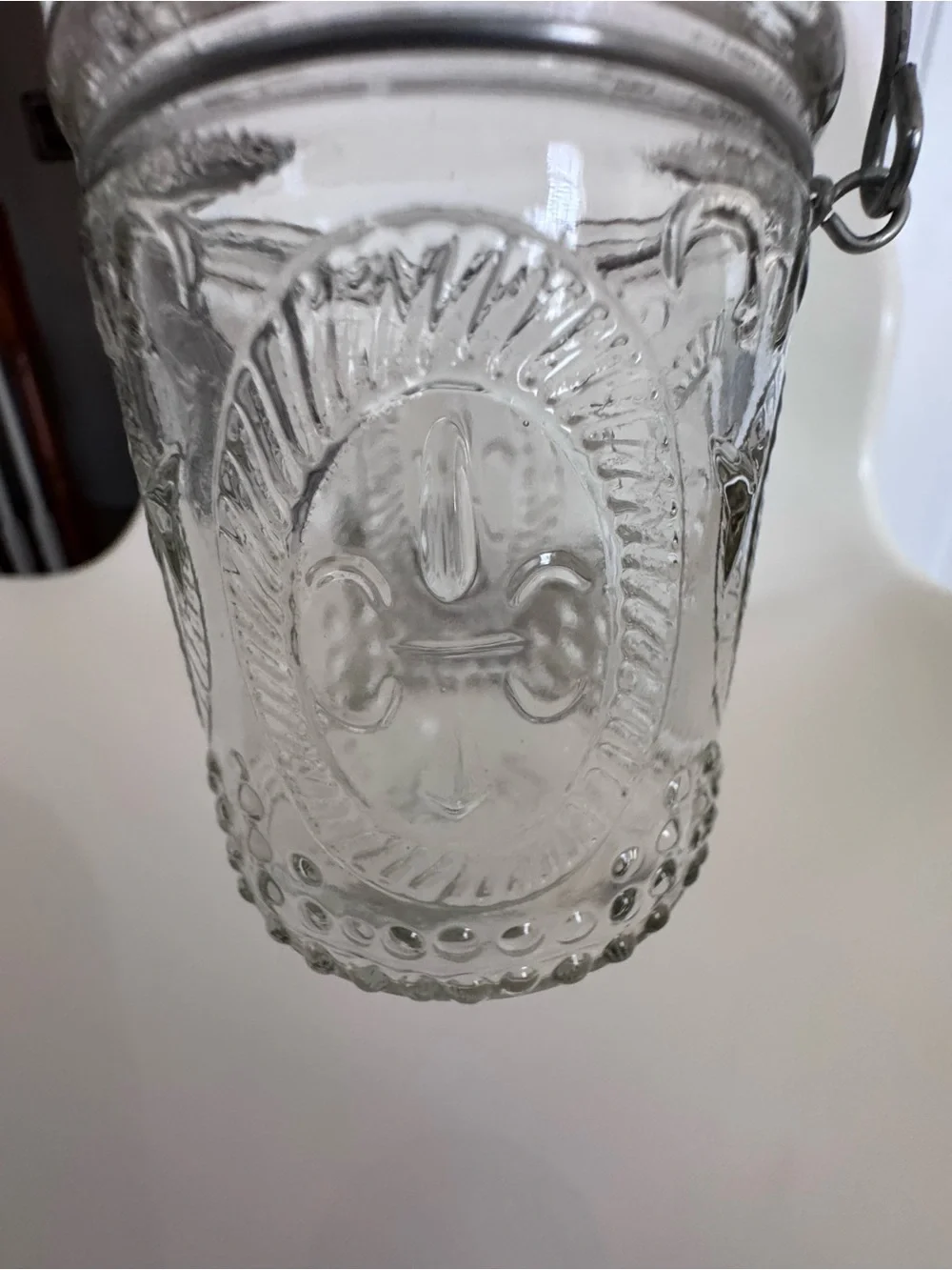 Set of 3 Fleur de Lis Glass Votive Candle Holders French Cottage Farmhouse